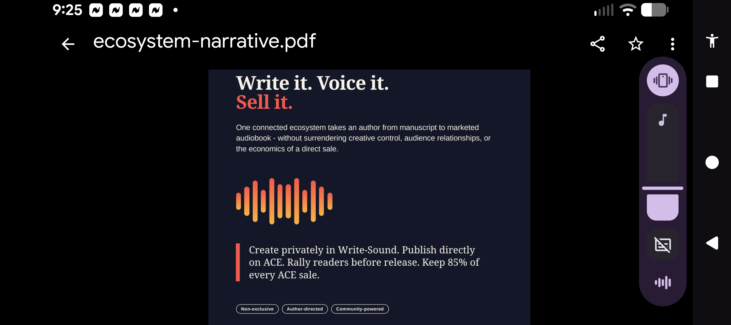 Jacket cover for Write sound Ace ecosystem narrative